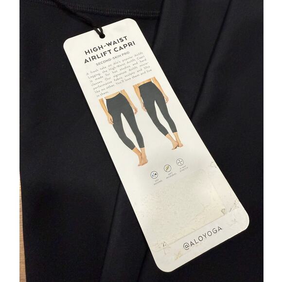 ALO Yoga High Waist Airlift Capri Legging Black Small NWT - Picture 4 of 7